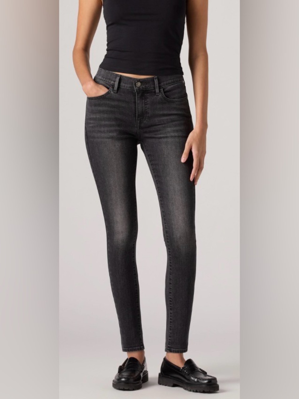 Levi’s Black 710 Super Skinny Jeans 24 High Waisted